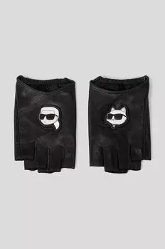 Кожаные варежки Karl Lagerfeld, черный