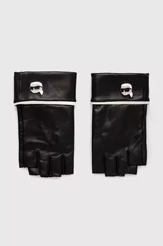 Кожаные варежки Karl Lagerfeld, черный