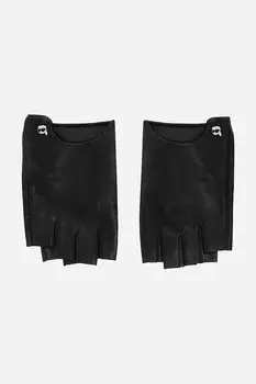 Кожаные варежки Karl Lagerfeld, черный