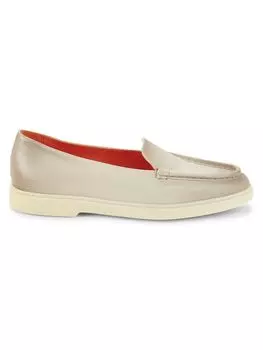 Кожаные венецианские лоферы Santoni, бежевый