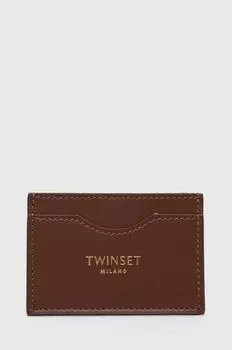 Кожаные визитницы Twinset, коричневый