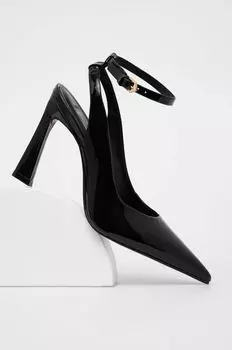 Кожаные высокие каблуки Answear Lab, черный