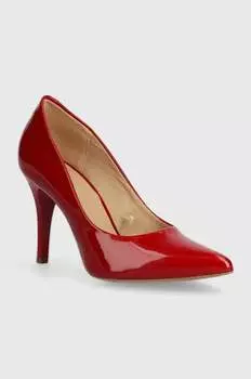 Кожаные высокие каблуки Wojas, красный