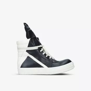 Кожаные высокие кроссовки geobasket Rick Owens, черный