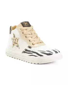 Кожаные высокие кроссовки Hess на молнии (Little Kid, Big Kid) Naturino, цвет Gold