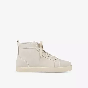 Кожаные высокие кроссовки Louis Orlato Flat Christian Louboutin, цвет albatre