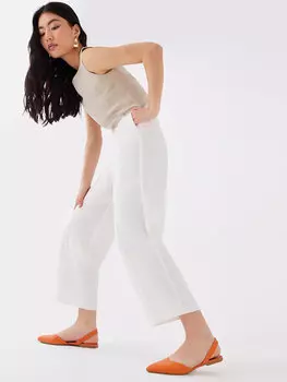 Кожаные женские балетки с острым носком LCW STEPS, апельсин