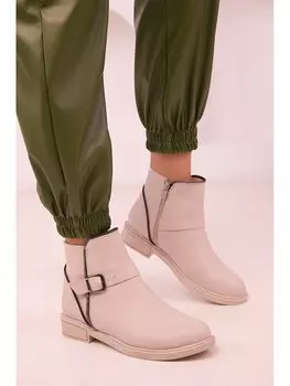 Кожаные женские ботинки на молнии Soho Exclusive, бежевый