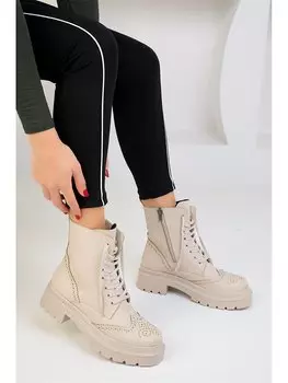 Кожаные женские ботинки на молнии Soho Exclusive, бежевый