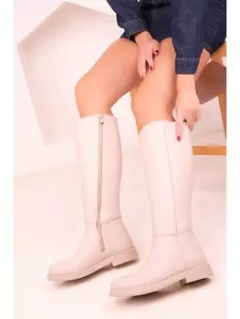 Кожаные женские ботинки на молнии Soho Exclusive, бежевый