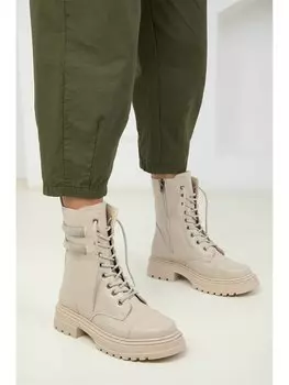 Кожаные женские ботинки на шнуровке Soho Exclusive, бежевый