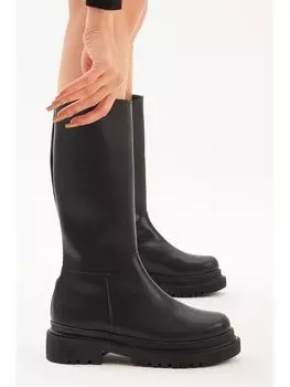 Кожаные женские ботинки на толстой подошве Tonny Black