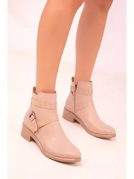 Кожаные женские ботинки с пряжками и молниями Soho Exclusive, обнаженная