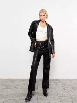 Кожаные женские брюки стандартного кроя LCW Casual