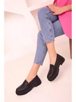 Кожаные женские классические туфли на толстой подошве Soho Exclusive, черный