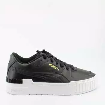 Кожаные женские кроссовки Cali sport на шнуровке 373871 02 Puma, черный