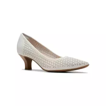 Кожаные женские туфли-лодочки Kepley Sky Clarks, цвет off white leather