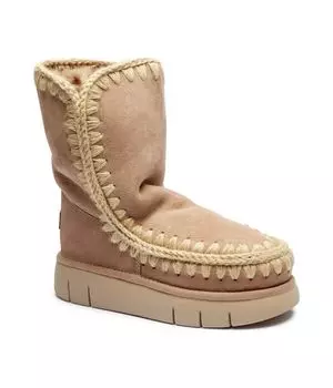 Кожаные зимние ботинки eskimo 24 bounce макси-строчка Mou, желтый