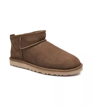 Кожаные зимние ботинки классические ультра мини Ugg, коричневый