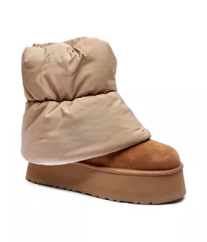 Кожаные зимние ботинки мини-диппер пуховик Ugg, коричневый