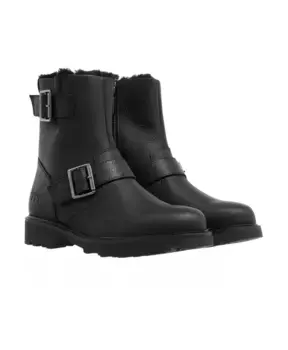 Кожаные зимние ботинки на подкладке из искусственного меха Barbour, черный