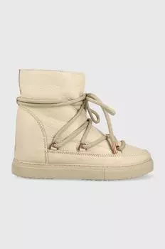 Кожаные зимние ботинки на танкетке Inuikii, бежевый