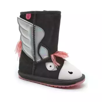 Кожаные зимние ботинки пегас с добавлением шерсти Emu Australia, серый