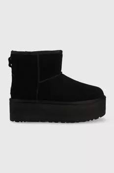 Кожаные зимние ботинки UGG Classic на мини-платформе Ugg, черный
