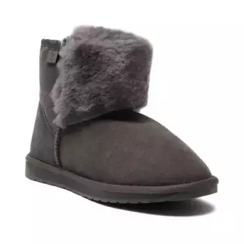 Кожаные зимние сапоги платина лара мини с добавлением шерсти Emu Australia, черный