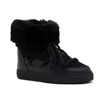 Кожаные зимние сапоги с добавлением шерсти Inuikii, черный