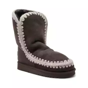 Кожаные зимние сапоги с добавлением шерсти Mou, коричневый