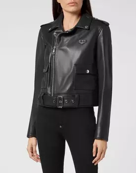 Кожаный байкер Iconic Plein Philipp Plein, черный