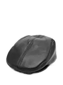 Кожаный берет с панелями Ruslan Baginskiy, черный