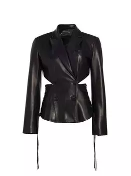 Кожаный блейзер Maximilian, черный