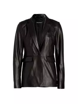 Кожаный блейзер Maximilian Maximilian, черный