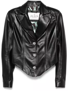 Кожаный блейзер Philipp Plein, черный