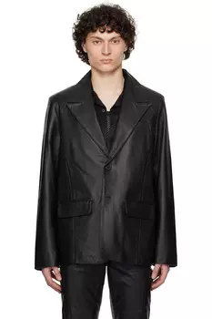 Кожаный блейзер Stanley Deadwood, черный