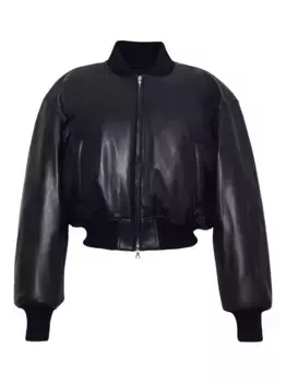 Кожаный бомбер Adam Lippes, черный