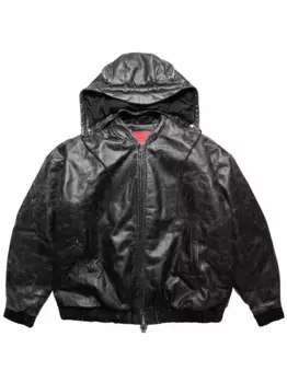 Кожаный бомбер KUSIKOHC, черный