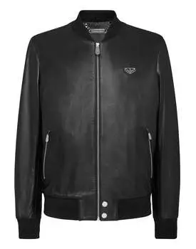 Кожаный бомбер LS Iconic Plein PHILIPP PLEIN, черный