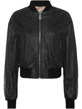 Кожаный бомбер Philipp Plein, черный