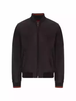 Кожаный бомбер с логотипом Gucci, черный
