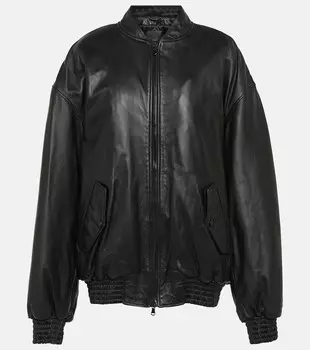 Кожаный бомбер Wardrobe.Nyc, черный