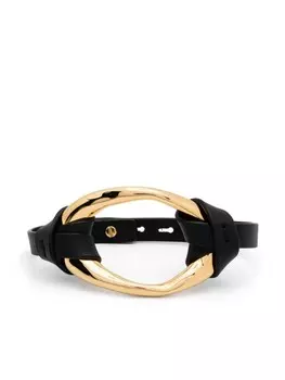 Кожаный браслет Jil Sander, черный