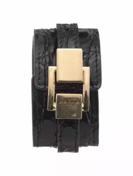 Кожаный браслет Le Carr Saint Laurent, черный