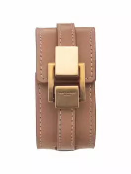 Кожаный браслет Le Carr Saint Laurent, коричневый