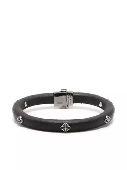 Кожаный браслет с заклепками Shamballa Jewels, черный