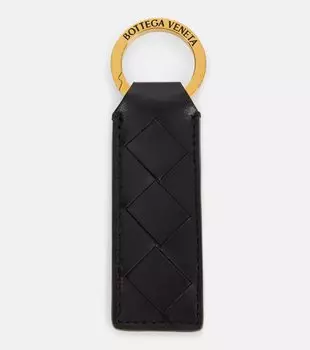 Кожаный брелок Bottega Veneta, черный