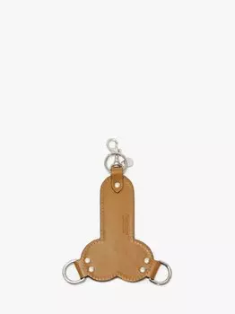 Кожаный брелок JW Anderson, горчичный