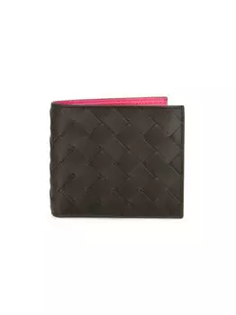 Кожаный бумажник Intrecciato Bottega Veneta, серебряный